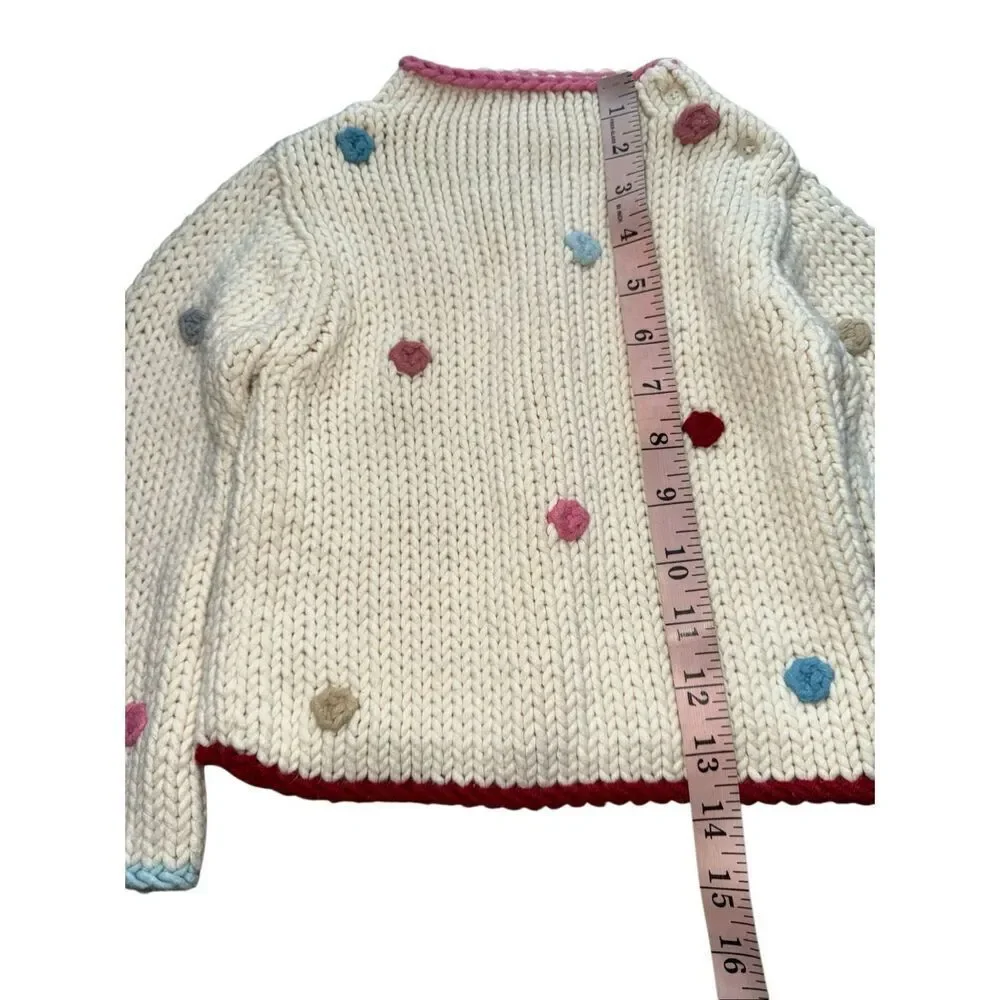 Y2K Baby Gap Textured Polka Dot Chunky Knit Sweater Size 2T